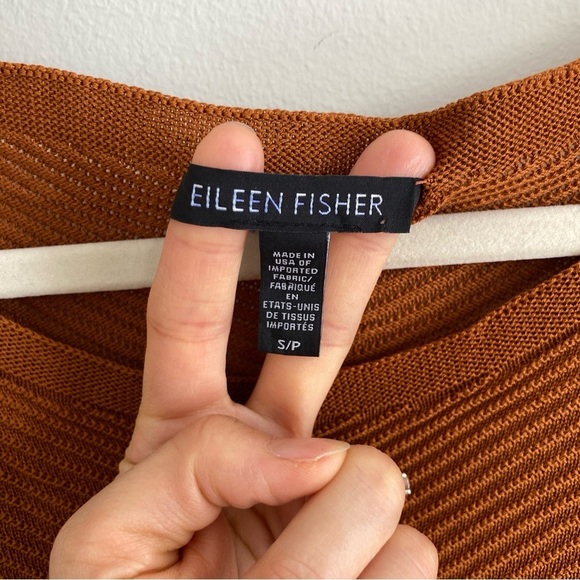 EILEEN FISHER Oversized Rust Orange Scoop Neck Sweater Dress Size S - Picture 8 of 12